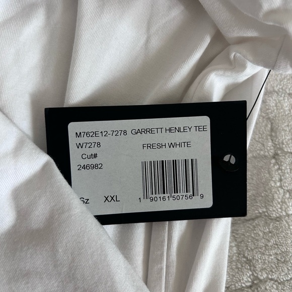 Paige Men’s Garrett Henley White Long Sleeve Tee Size XXL NWT - Picture 4 of 8
